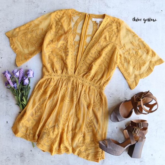 CLEARANCE {LAST1} ‘Lily’ Embroidered Romper - Picture 4 of 6